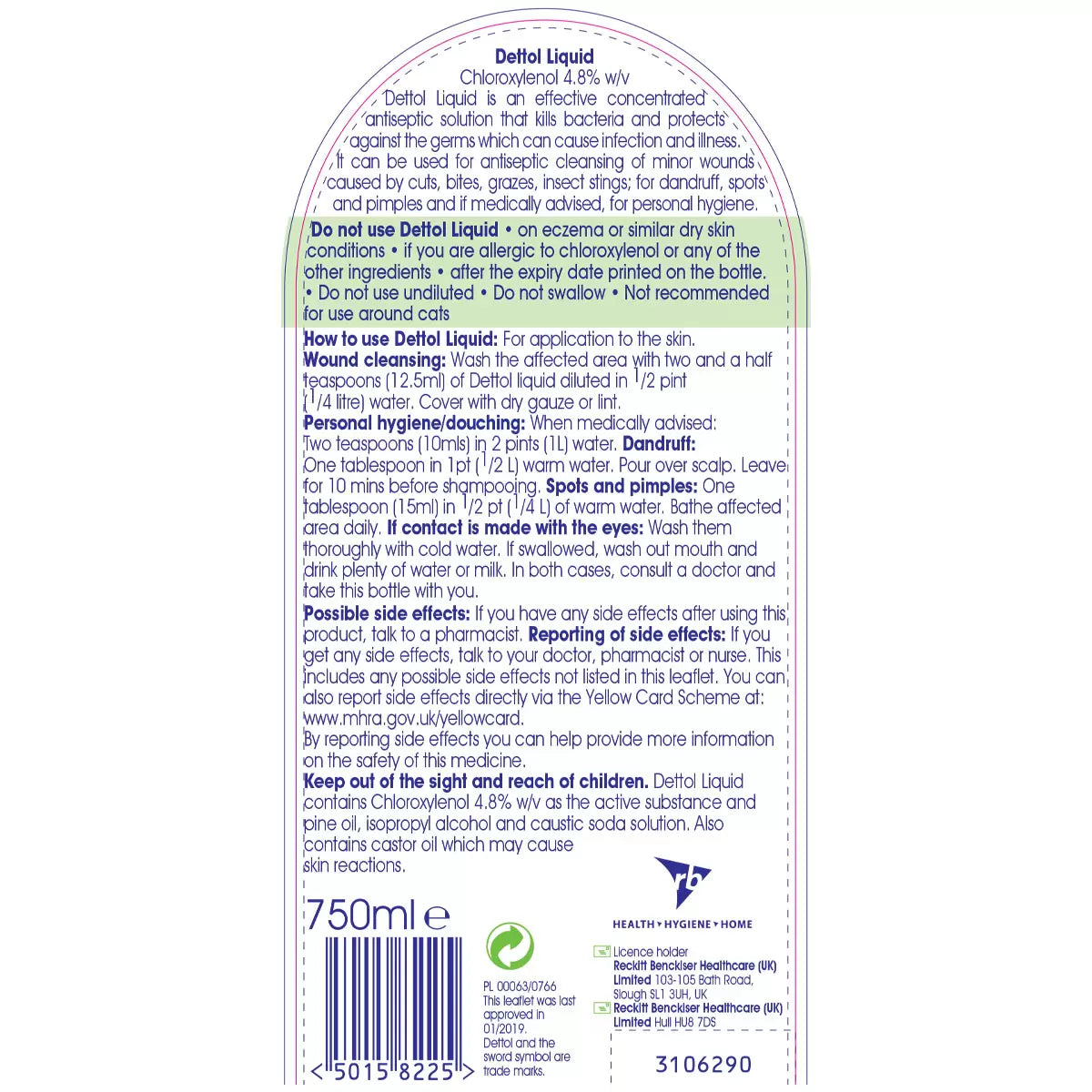 Dettol Antiseptic Liquid, 750ml