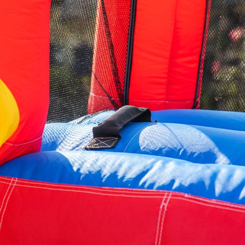 Kids Bouncy Castle with Slide Pool Trampoline Climbing Wall with Blower