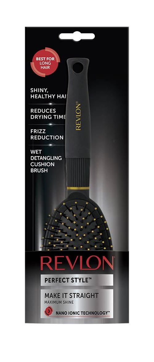 Revlon Ionic Ceramic Make It Straight Cushion Hair Brush Nano Anti Bacterial Technology
