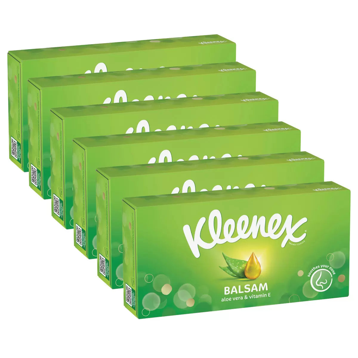 Kleenex Balsam Facial Tissues, 6 x 64 Sheets