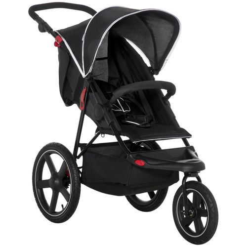 Lightweight Pushchair w/ Reclining Backrest From Birth to 3 Years - Black