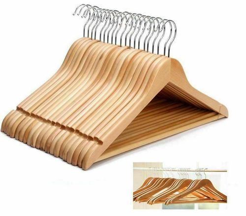 X20 WOODEN COAT HANGERS SUIT GARMENT CLOTHES