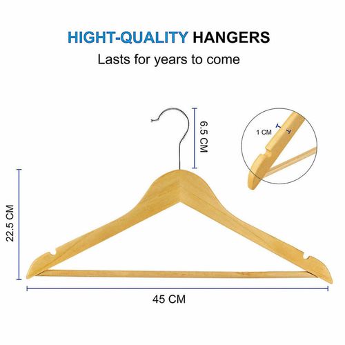 X20 WOODEN COAT HANGERS SUIT GARMENT CLOTHES