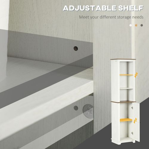 Tall Bathroom Cabinet Storage Cupboard with Door, Adjustable Shelves