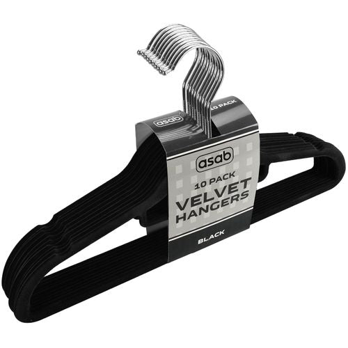 2X Flocked Hangers BLACK 10PK | DGI-4017 | AS-99085
