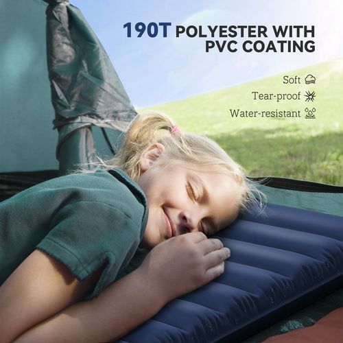 Inflatable Bed Double Mattress Camping Sleeping Outdoor Travel Blue Outsunny